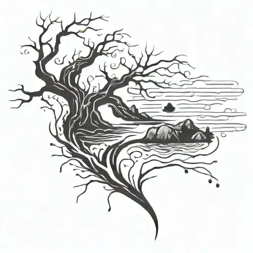 at the mantle of the heart, a river flows inside  tattoo design idea