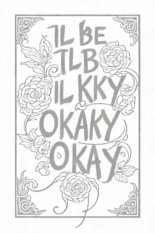 Lettering 'ill be okay' anagram of: it's all a lie  tattoo design idea