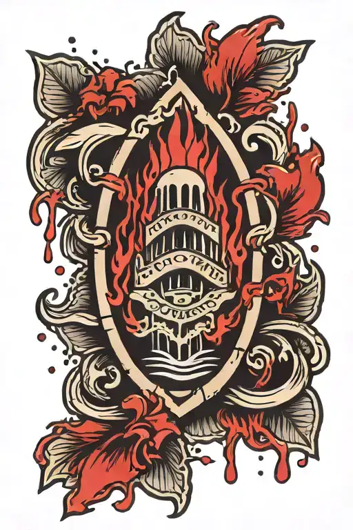 guam seal dripping blood dripping tattoo design idea