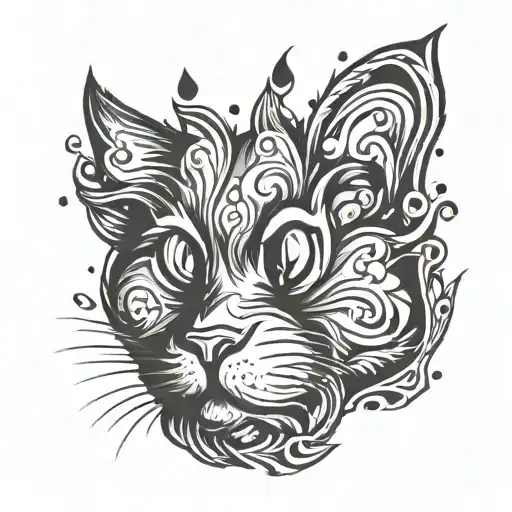 cat paw print tattoo design idea