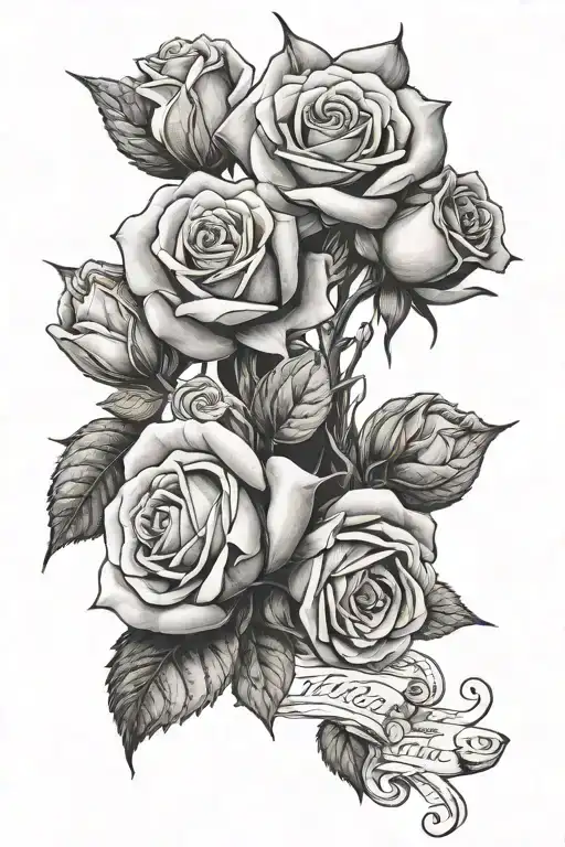 Psalm 46 5 roses tattoo design idea