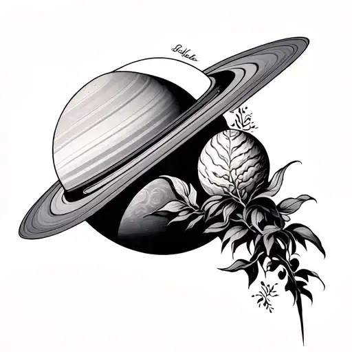 Resilience with a Saturn and a Lucero del Alba tattoo design idea