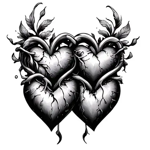 3 Connected Hearts tattoo design idea
