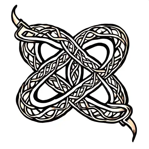 celtic love knot with infinite  tattoo design idea