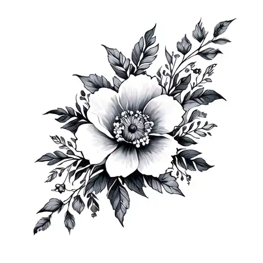 Coverup Floral tattoo design idea