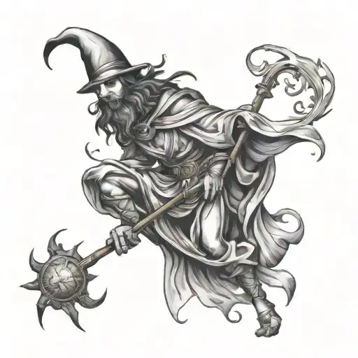 the fool (tarrot) on their way tattoo design idea
