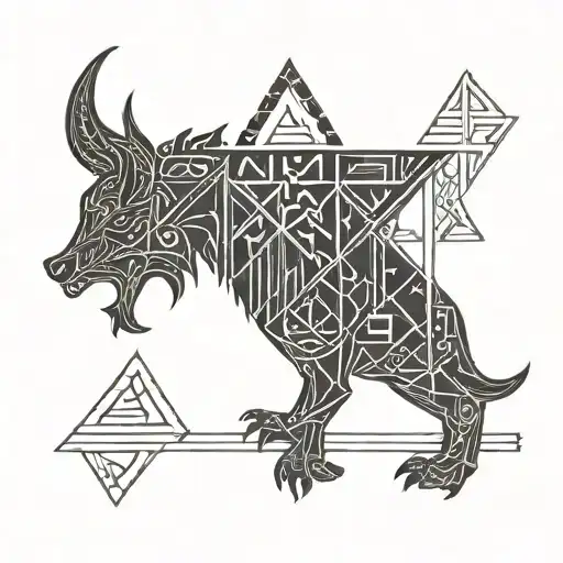 nordiac bindrune with Mannaz, Dagaz, berkana, intertwine mirrored Uruz runes, Wunjo, Kenaz. tattoo design idea