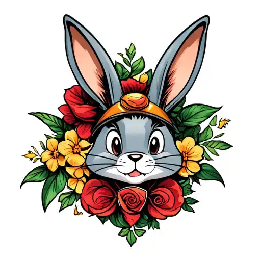 Chase the Bag with bugs bunny tattoo design idea