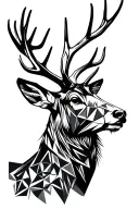 stag head tattoo design idea