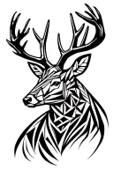 stag head tattoo design idea