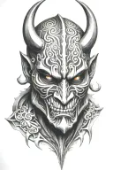 demon mask tattoo design idea