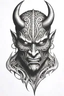 demon mask tattoo design idea
