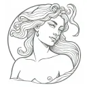 birth of venus greek goddes tattoo design idea