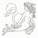birth of venus greek goddes tattoo design idea