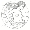 birth of venus greek goddes tattoo design idea