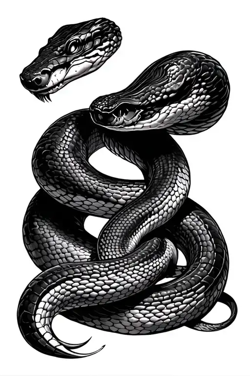 snake on left arm, head on back of hand, tail in armpit. japanese or american traditional tattoo design idea