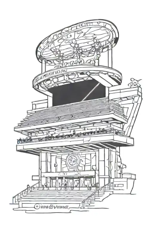 presidential stand of the ray stadium in nice with the promenade des anglais in nice tattoo design idea