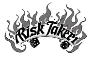 flames with dice inside and says risk taker tattoo design idea