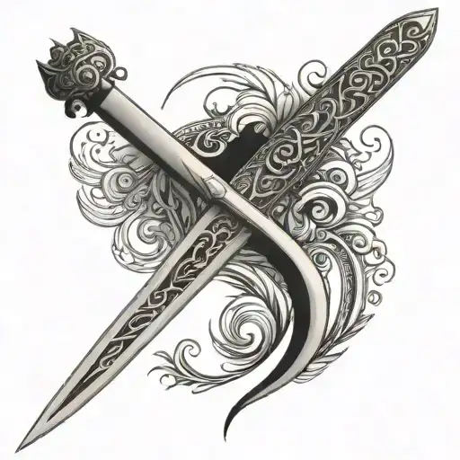 Persian sword tattoo design idea