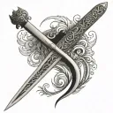 Persian sword tattoo design idea