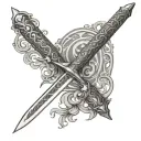 Persian sword tattoo design idea
