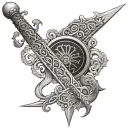 Persian sword tattoo design idea
