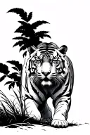 tiger walking tattoo design idea