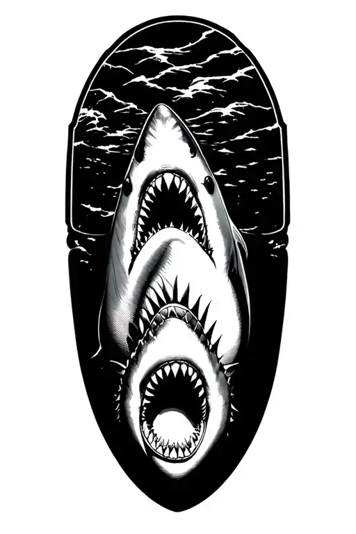 great white shark tattoo design idea