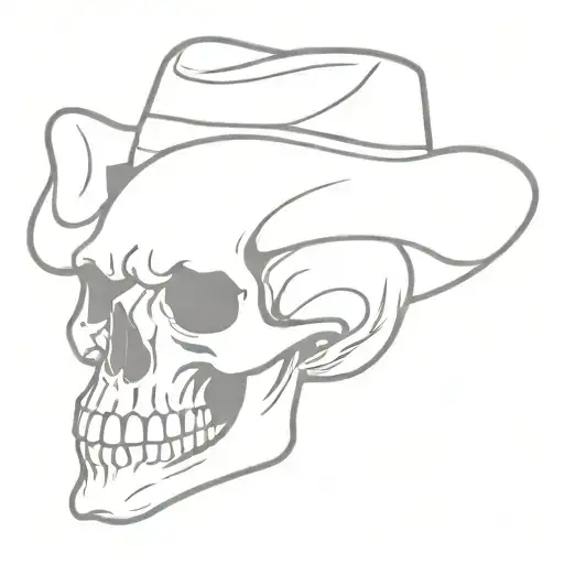 cowboy skull tattoo design idea