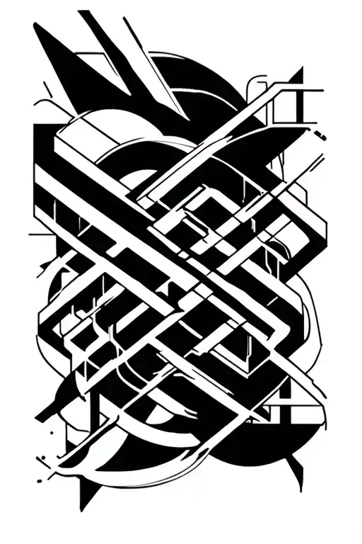 Abstract right arm cuff tattoo design idea