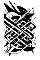 Abstract right arm cuff tattoo design idea