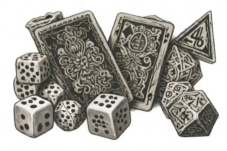 Cards, Dice, Psalm 46:5, tattoo design idea