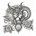 Angelica Capricorn Lunnitsa tattoo design idea