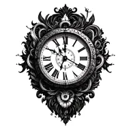 clock face tattoo design idea