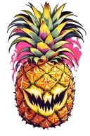 evil pineapple tattoo design idea