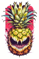 evil pineapple tattoo design idea
