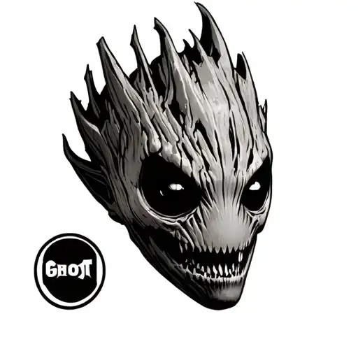 Baby Groot Venom 2 Face tattoo design idea