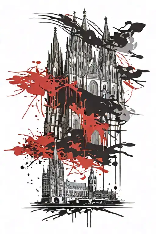 cologne cathedral scene tattoo design idea