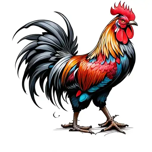 Chinese Rooster tattoo design idea