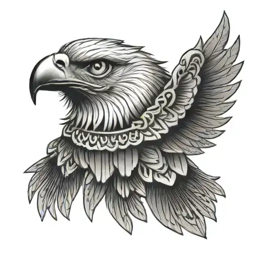 egyptian eagle tattoo design idea