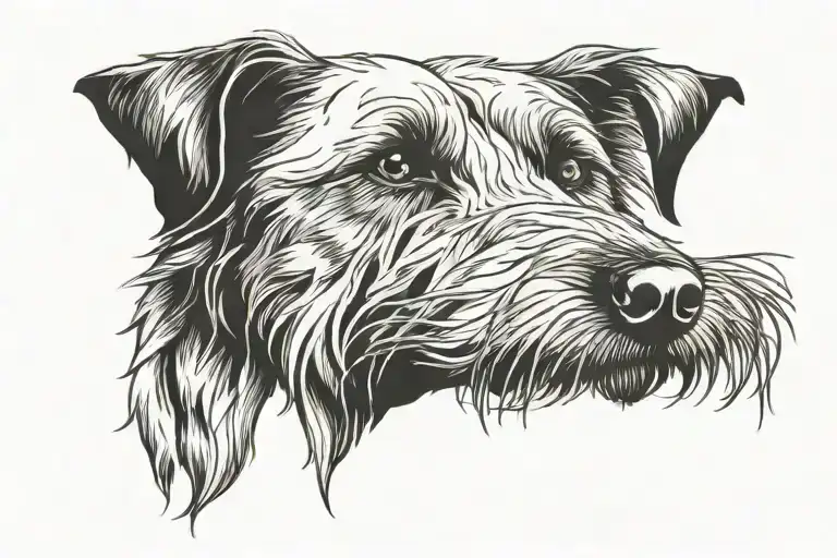 Irish Wolfhound head tattoo design idea