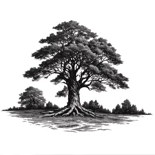 Live Oak Tree tattoo design idea