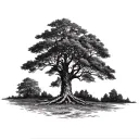 Live Oak Tree tattoo design idea