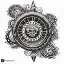 blackjack roulette table tattoo design idea