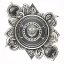 blackjack roulette table tattoo design idea