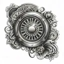 blackjack roulette table tattoo design idea