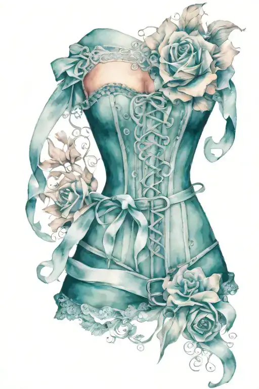 laced corset ribbon tattoo design inspired tattoo design idea
