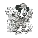 mickey mouse, grumpy the dwarf, "very nice"  tattoo design idea