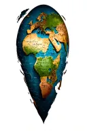 Old World Map tattoo design idea