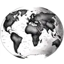 neo trad world map tattoo design idea